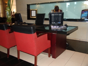 Europcar desk at the Westin Grand Hotel