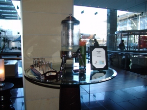free lemonade in the foyer of the Westin Grand Hotel