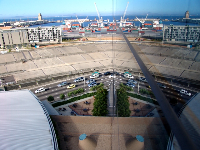 view of Cape Town harbour from the Westin Grand Hotel