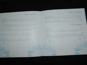 Westin Grand Spa / Arabella Spa list of treatments