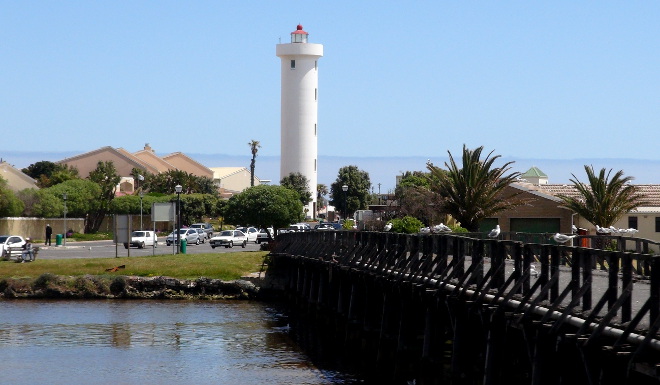 Woodbridge Island with the wooden bridge and Milnerton Lighthouse