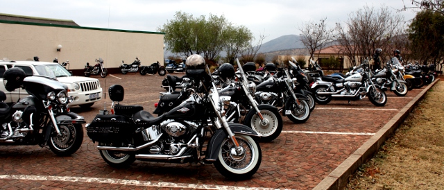 Harley Davidson motorbikes at Amanzingwe