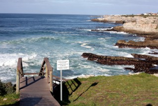 start to the boardwalk in Hermanus