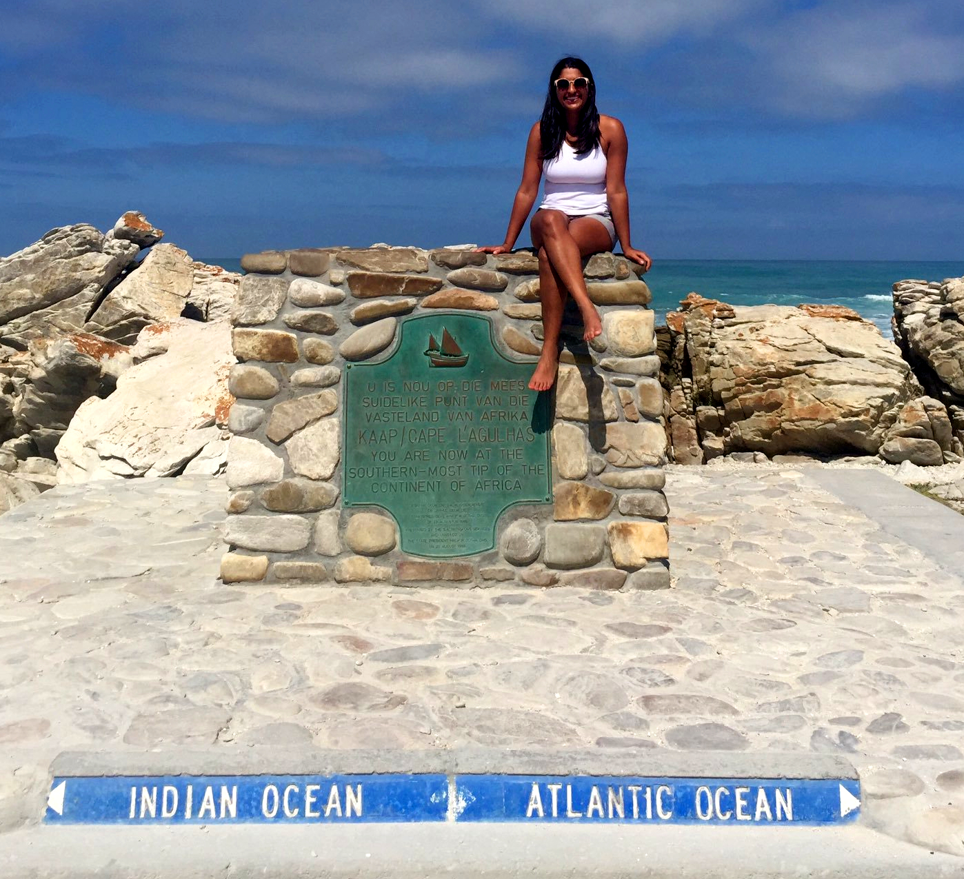 Cape Agulhas with beautiful lady