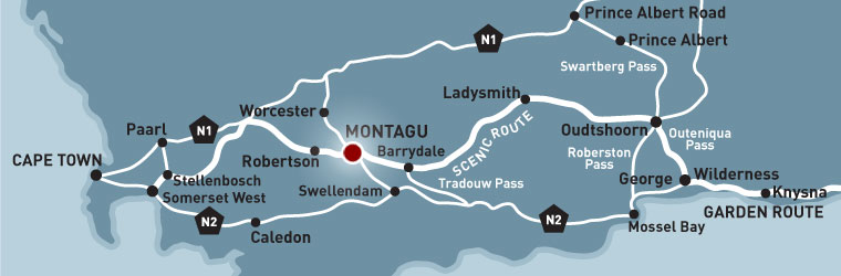 road map from Cape Town to Montagu