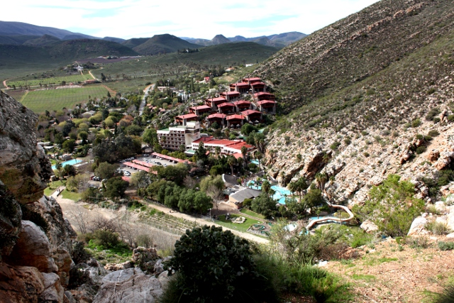 view of Montagu Springs from the cave above them