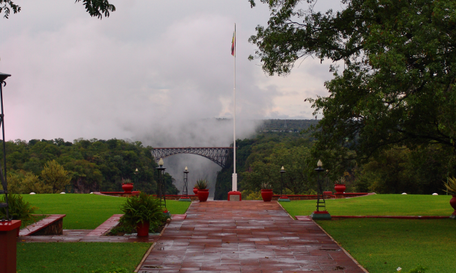 view from the Victoria Falls Hotel
