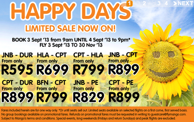 Mango Happy Day flight special