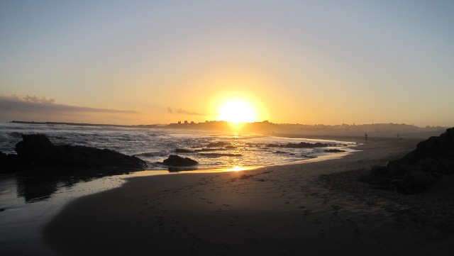 sunset at Port Alfred's East Beach