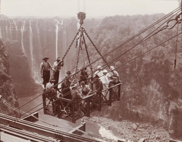 building the bridge at Victoria Falls