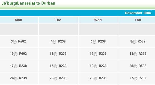 R296 Kulula flights
