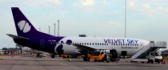 Velvet Sky airline at Cape Town International Airport