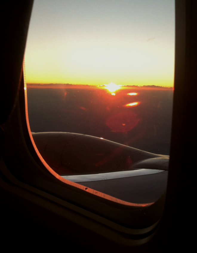 sunset on a Kulula flight