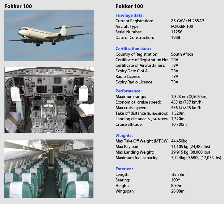 AirQuarius Fokker 100 specs