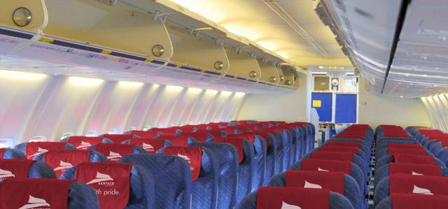 inside Santaco Airlines plane