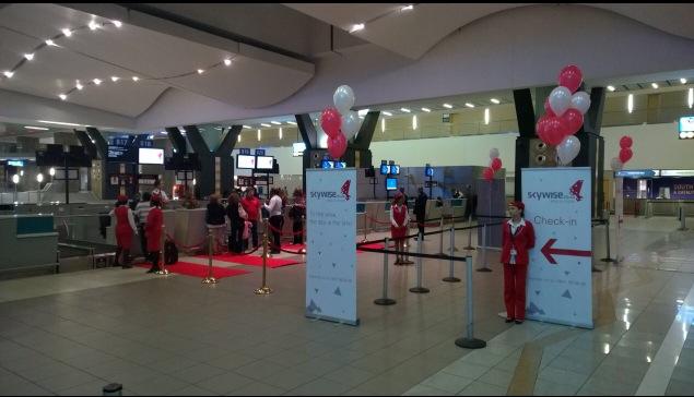Skywise check-in desk at OR Tambo Airport.
