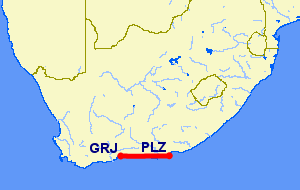 Port Elizabeth to George flight path