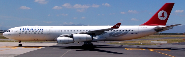 Turkish Airlines plane at Cape Town Airport