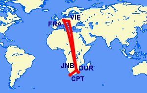 Flights from South Africa to Austria