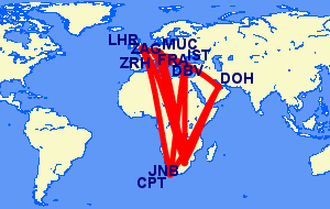 Flights from South Africa to Croatia