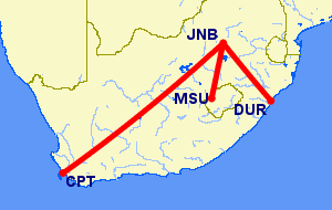 Flights from South Africa to Lesotho