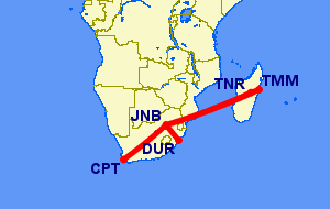 Flights from South Africa to Madagascar