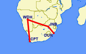 Flights from South Africa to Namibia