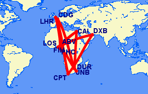 Flights from South Africa to Nigeria