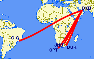 Flights from South Africa to Rio De Janeiro