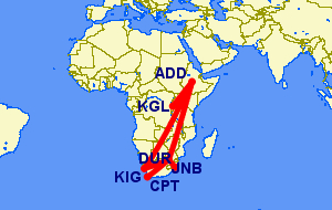 Flights from South Africa to Rwanda