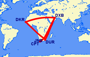 Flights from South Africa to Senegal