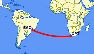 Cape Town to Sao Paulo