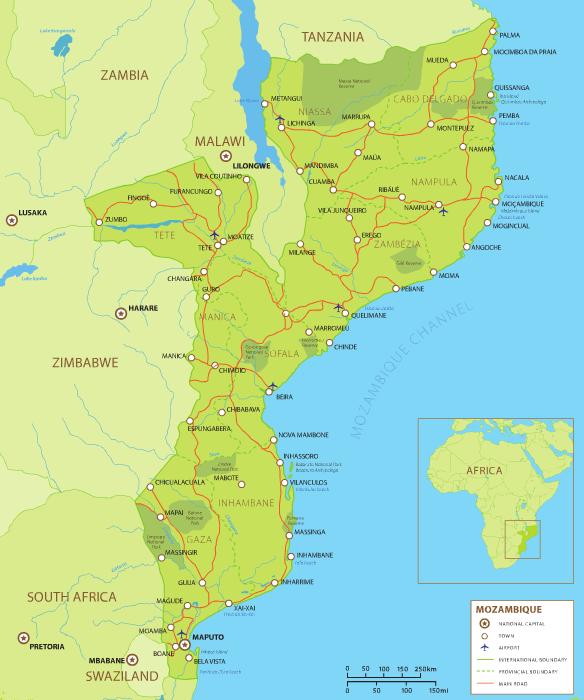 map of Mozambique
