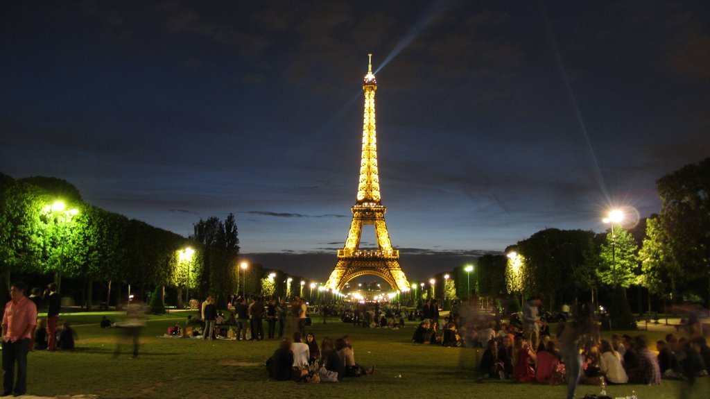 Eiffel Tower in Paris at night