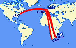 Flights from South Africa to New York