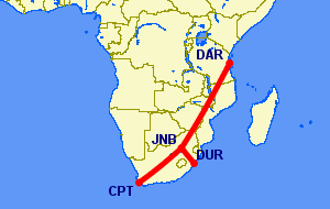 Flights from South Africa to Tanzania