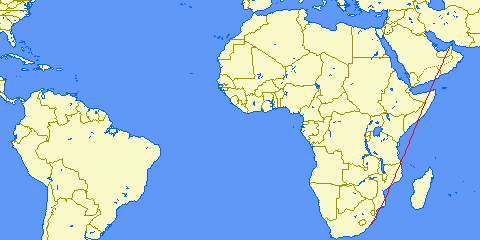 flight path from Durban to Dubai