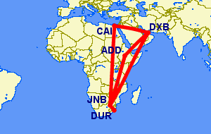Flights from Durban to Dubai