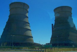 cooling towers of old power station in Cape Town