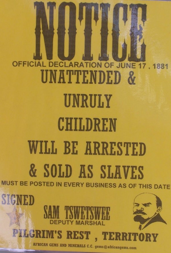 how they deal with unruly children in Pilgrim's rest