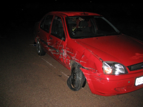 Jara's rental car after the crash