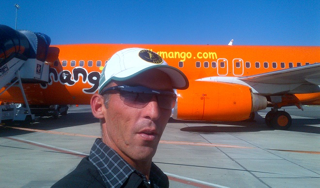 Posing with a Mango plane