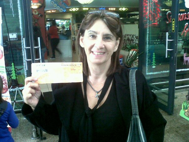 Passenger showing Mango Airlines ticket