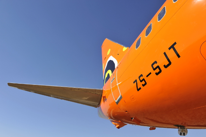Tailfin of a Mango Airlines Boeing 737-800