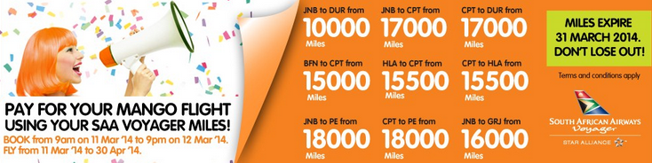 Pay for your Mango flight with Voyager miles