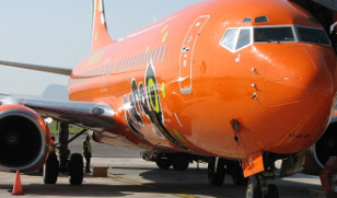 Mango Airline plane parked at Cape Town International Airport