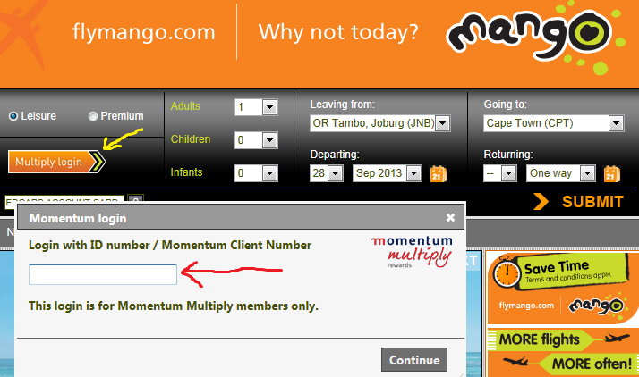Mango Airlines Momentum Multiply