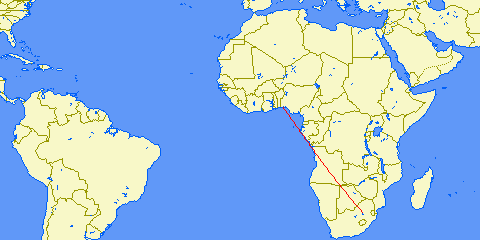 flight path from Johannesburg to Lagos