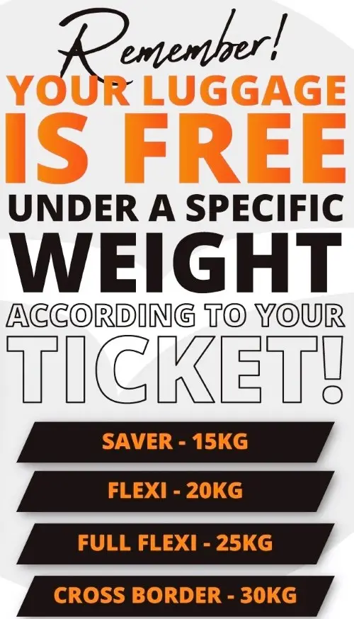Intercape luggage weight limits for saver, flexi, full flexi and cross border tickets