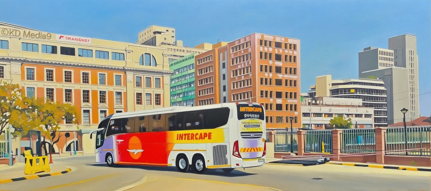 Intercape bus arriving at Johannesburg Park Station